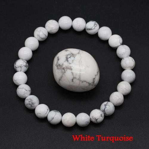 Bracelet En Pierre De Quartz Rose Naturelle De 8mm,Bijou De Gurison nergtique,Cadeau De Sant - Type White Turquoise-50 Pcs