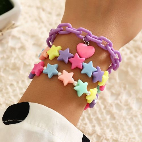 Bracelet En Rsine Pour Femmes Et Filles, Mignon, toile, CUr, Color, Joli, Simple, Gomtrique, Mode, Dclaration, Bijoux, Nouveau