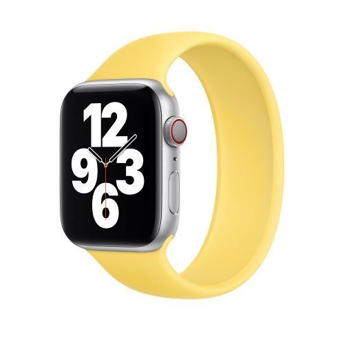 Bracelet En Silicone lastique Uni Pour Apple Watch Series 7 (45 Mm), 6, Se, 5, 4 (44 Mm), 3, 2, 1 (42 Mm) - Taille S (130 Mm) - Jaune