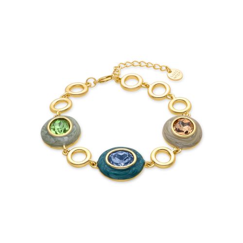 Bracelet Luxenter Amarke Multicolor Zirconia En Or Jaune 18 Carats.