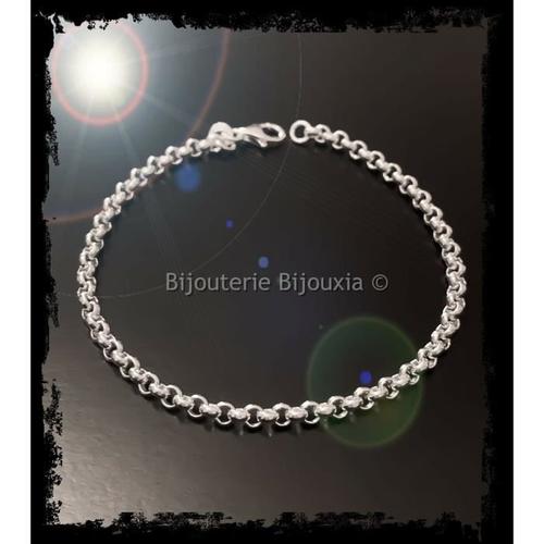 Bracelet Maille Jaseron En Argent Massif 925/1000 Bijoux Femme