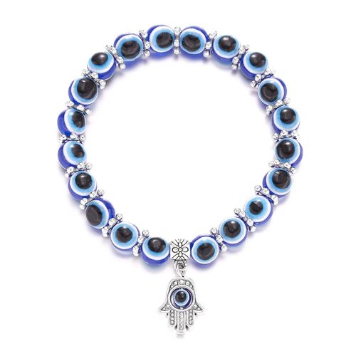 Bracelet Mauvais ?il Bleu Turc Pour Dames,Perle Porte-Bonheur Ronde En Rsine De Cristal,lastique De Souhait,Bijoux De Charme