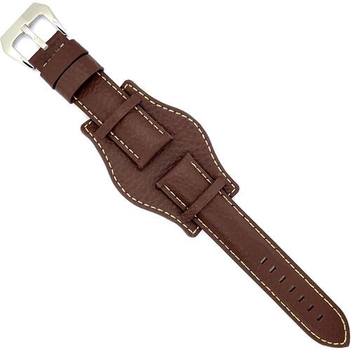Bracelet Montre Cuir Gravure De Bisons Bund Compatible Avec Fossil Ch2592 Ch2564 Ch2565 Ch2891ch3051 18mm 20mm 22mm 24mm Ref 386.[U882]