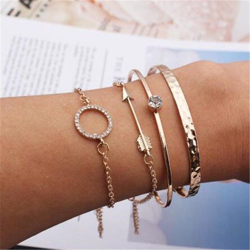 Bracelet Ouvert En Strass Pour Femmes, Bijoux Multicouches, Flche Ajustable, Accessoires, Charmant,  La Mode, Cadeaux De Fte