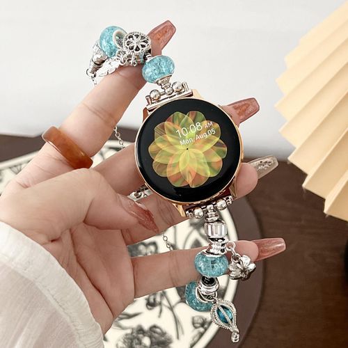 Bracelet Pandora En Mtal Adapt  L'apple Watch Iwatch78se 6541, Chane Perle, Pendentif De Niche-Capteur De Rves Vert - Huawei Gt2pro Ecg [Cadran 46 Mm]
