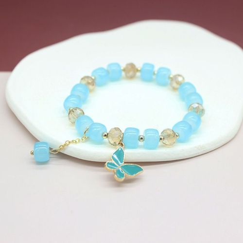 Bracelet Pendentif Papillon En Cristal Pour Femme, Breloque Corenne, Doux, Multicolore, Perl, toile, Lune, Bijoux Navire Chia