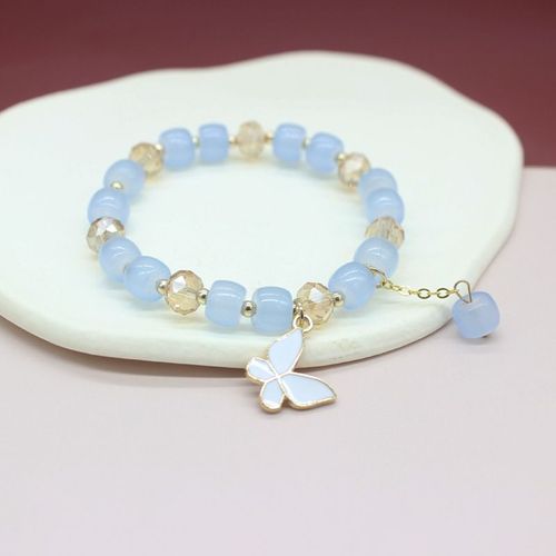 Bracelet Pendentif Papillon En Cristal Pour Femme, Breloque Corenne, Doux, Multicolore, Perl, toile, Lune, Bijoux Navire Chia