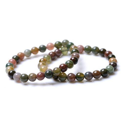 Bracelet Perl Multicolore En Pierre D'agate, Extensible, Bijoux D'amoureux, Amulette Porte-Bonheur, Bijoux En Jade