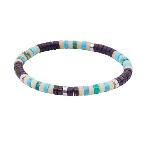 Bracelet Perles Heishi Turquoise Jaspe Vert Coconut