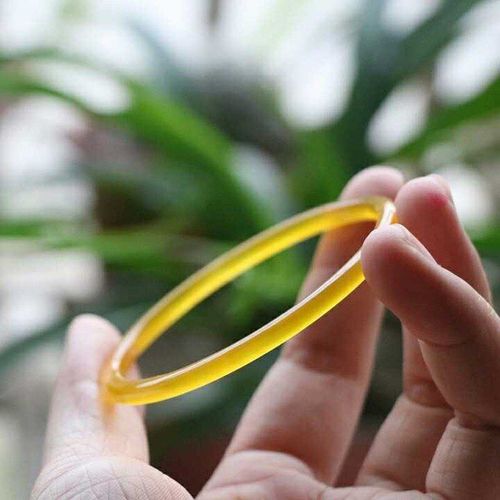 Bracelet Rond En Calcdoine Jaune Naturelle Sculpte  La Main, Bijoux Boutique De Mode Pour Hommes Et Femmes, Bracelet De Beaut En Agate Jaune