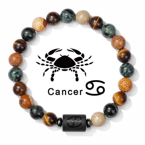Bracelet Signe Du Zodiaque Pour Homme Et Femme,Pierre Naturelle,Perles,Zone Me,12 Constellations,Gmeaux,Vierge,Lion,Vebra,Cadeau Navire Chia