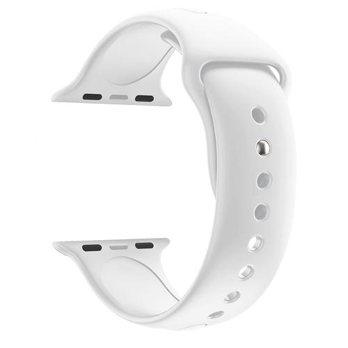 Bracelet Silicone Blanc Souple Sport Mixte Remplacement Montre Pour Apple Iwatch 44 Mm Taille S/M