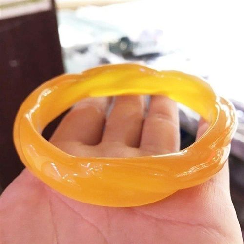 Bracelet Torsad En Calcdoine Jaune Naturelle, Sculpt  La Main, Bijoux Boutique De Mode, Agate Jaune, Bracelet De Beaut Pour Femmes