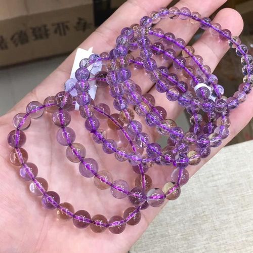 Bracelet Unique En Quartz Jaune Et Violet Pour Femmes, Perles Rondes En Cristal Clair, 8mm, 10mm, Aaaaa, Livraison Directe
