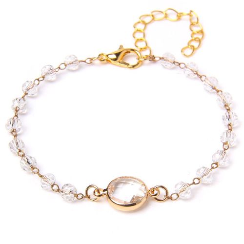 Bracelets  Breloques Ajustables En Pierre Naturelle Pour Femmes, Perles En Cristal Onyx Noir, En Alliage,  Chane Fine, Bijoux Reiki