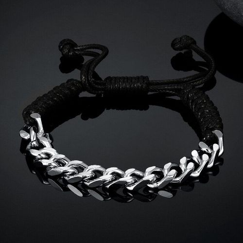 Bracelets De Chanes Cubaines En Corde Faits  La Main Pour Hommes Et Femmes, Couleur Noire, Or, Argent, Chanes  Maillons Solides, Bijoux De Poignet Unisexes, Livraison Directe