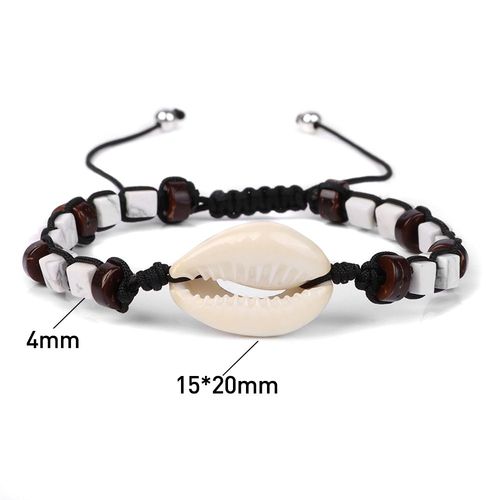 Bracelets En Perles De Cube Bohme Pour Femmes Et Hommes, En Perles De Coquillage, En Pierre Colore,  La Mode, Tresss, Rglables