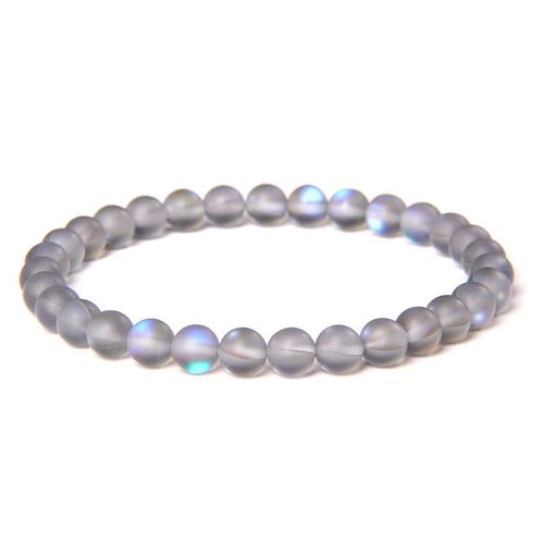 Bracelets En Pierre De Lune Pour Femmes Et Hommes, Bracelet  La Mode, Perles De Verre Arc-En-Ciel, Bijoux Commands  La Main, Haute Brillance, Fte, 8mm, 256
