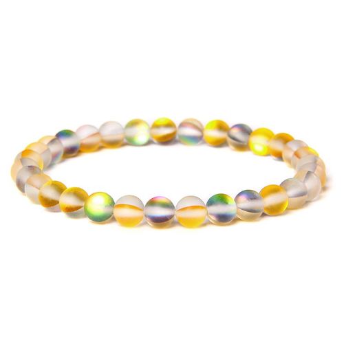 Bracelets En Pierre De Lune Pour Femmes Et Hommes, Bracelet  La Mode, Perles De Verre Arc-En-Ciel, Bijoux Commands  La Main, Haute Brillance, Fte, 8mm, 256