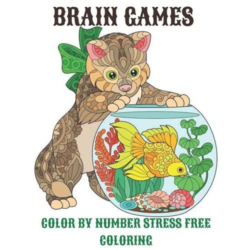 Brain games color by number stress free coloring Relaxation and Stress