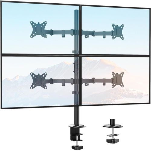 Bras de Support pour cran de 17  32 Pouces,Support Quatre crans PC articul pour Bureau,pivotant et inclinable avec capacit de Charge de 9 kg par Bras,VESA 75/100 mm