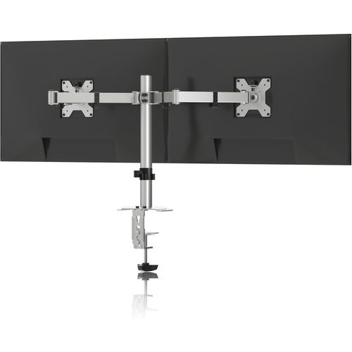Bras Ecran PC 2 Ecran pour Moniteurs de 13-42 Pouces,Support Double Ecran Rglable en Hauteur Inclinable,Rotatif et Pivotant,VESA 75/100mm,Poids Max 10KG,Argent,MD97442LS