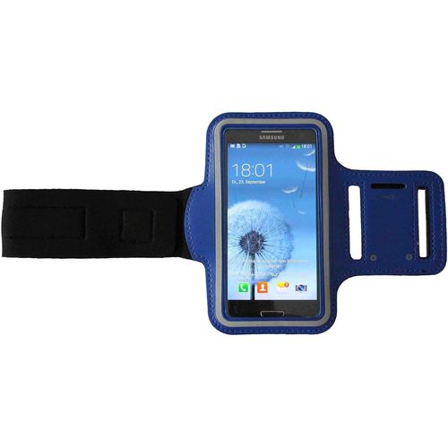 Brassard De Sport Impermable Pour Samsung Galaxy A30, Respirant Lger Anti-Chocs Avec cran Tactile Accessible, Ajustable 24-38 Cm Bleu Fonc