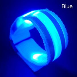 Brassard lumineux à batterie avec LED,pour la nuit,pour la course en plein  air,cyclisme nocturne,ceinture de sécurité réglable et réfléchissante -  Type Blue