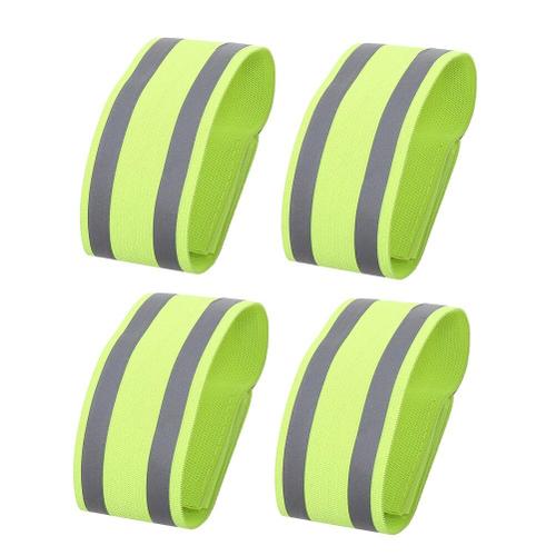 Brassard Rflchissant D'extrieur, Dcor Lumineux Pratique Pour Activits Sportives Et Fitness (Vert Fluorescent), 4 Pices