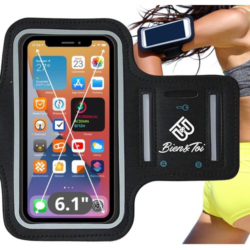 Brassard Smartphone Taille L/Iphone 13 Mini/ 12mini /11 Pro/Se/X/Xs/6/6s/7/8 Samsung S9/S10/A40/A5/A3 tui De Sport Pour Tlphone Portable Jusqu' 6.1