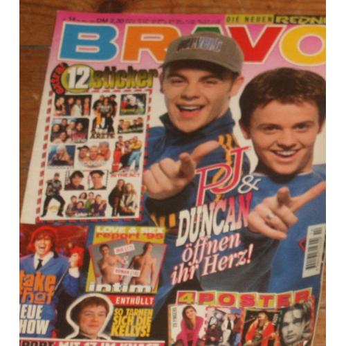 Bravo ( Deutsch Mag ) Take That Robbie Williams 2p/ Pj & Duncan 2p/ Rednex 2p/ Schwester S 2p/ Jim Carrey & Jeff Daniels Dumm & Dummer 2p/  14