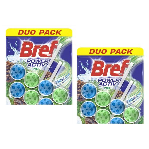 Bref Lot De 2 Duos Pack 2 Blocs Wc 50g Power Activ' Pin  Nettoyant Dtartrant Wc