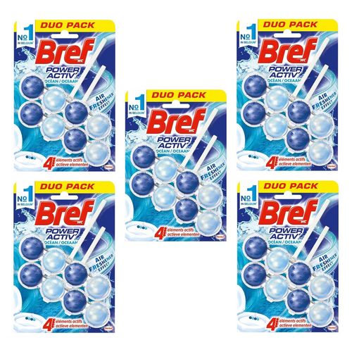Bref Lot De 5 Duos Pack 2 Blocs Wc 50g Power Activ' Ocan  Produit Nettoyant Dtartrant