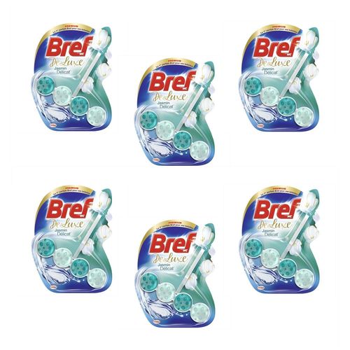 Bref Lot De 6 Blocs Wc 50g Deluxe Jasmin Dlicat  Nettoyant Wc