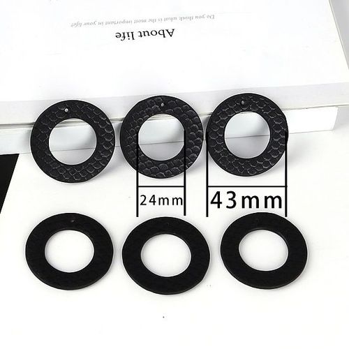 Breloques Circulaires En Ellipse, Pendentif Ajour En Cuir Pu Pour Collier Boucle D'oreille, Rsultats De Bijoux  La Mode, Fabrication De 2 Pices