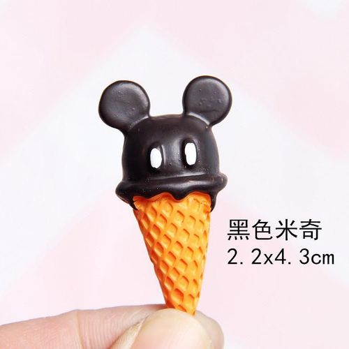 Breloques De Crme Glace En Forme De Souris Pour Enfants, Bricolage, Pour Polymre Visqueux, Accessoires, Jouets, Poudre Lizun, Pte  Modeler - 2pcs Noir