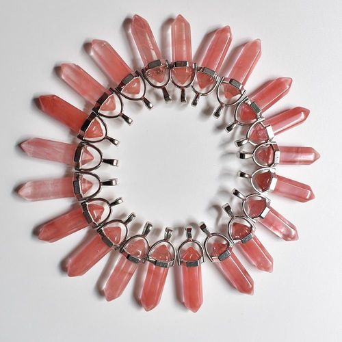 Breloques En Forme De Balle De Pierre Rouge Pastque, Pendentif  Pointe Chakra Pour La Fabrication De Bijoux, Vente En Gros, Livraison Gratuite, Lot De 24 Pices, 2020
