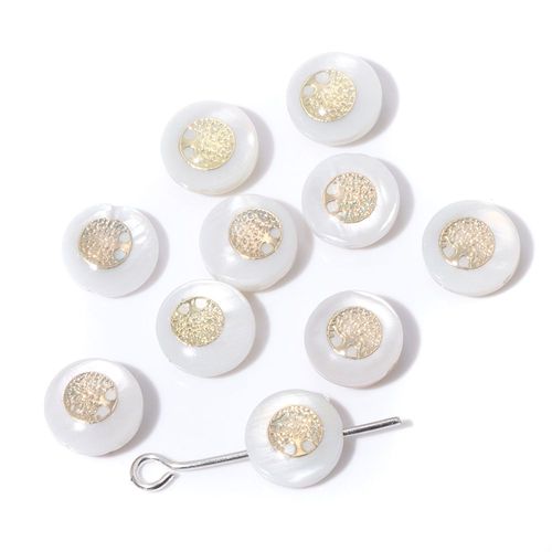 Breloques En Nacre Ronde Blanche, Motif Mignon, Pendentif En Nacre, Accessoire De Bijoux De Direction, Bracelet Et Collier  Faire Soi-Mme, 1-10 Pices