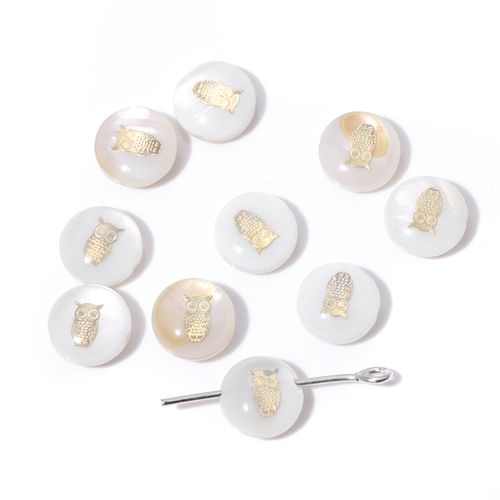 Breloques En Nacre Ronde Blanche, Motif Mignon, Pendentif En Nacre, Accessoire De Bijoux De Direction, Bracelet Et Collier  Faire Soi-Mme, 1-10 Pices