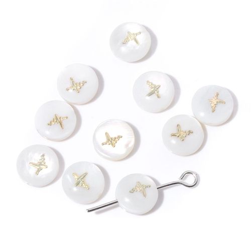 Breloques En Nacre Ronde Blanche, Motif Mignon, Pendentif En Nacre, Accessoire De Bijoux De Direction, Bracelet Et Collier  Faire Soi-Mme, 1-10 Pices