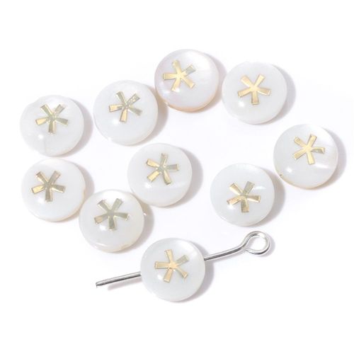 Breloques En Nacre Ronde Blanche, Motif Mignon, Pendentif En Nacre, Accessoire De Bijoux De Direction, Bracelet Et Collier  Faire Soi-Mme, 1-10 Pices