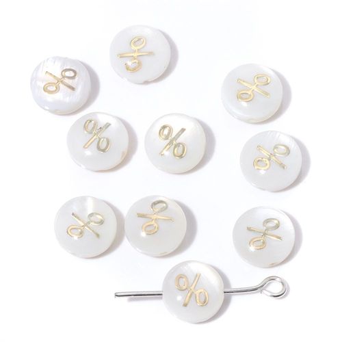 Breloques En Nacre Ronde Blanche, Motif Mignon, Pendentif En Nacre, Accessoire De Bijoux De Direction, Bracelet Et Collier  Faire Soi-Mme, 1-10 Pices