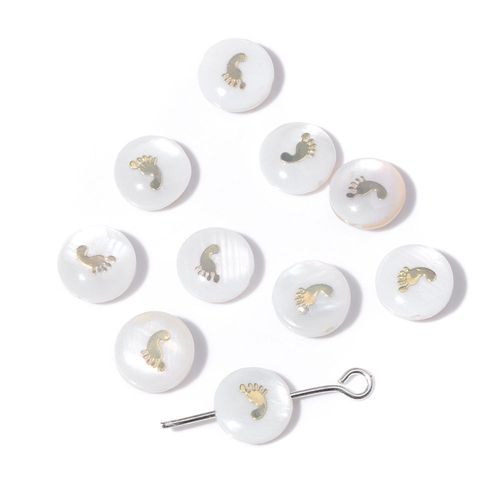 Breloques En Nacre Ronde Blanche, Motif Mignon, Pendentif En Nacre, Accessoire De Bijoux De Direction, Bracelet Et Collier  Faire Soi-Mme, 1-10 Pices