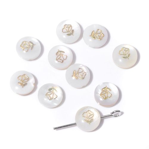 Breloques En Nacre Ronde Blanche, Motif Mignon, Pendentif En Nacre, Accessoire De Bijoux De Direction, Bracelet Et Collier  Faire Soi-Mme, 1-10 Pices