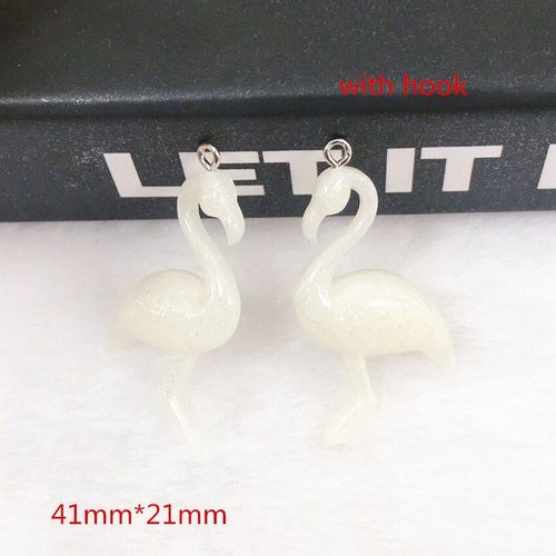 Breloques Flamand Rose  Dos Plat En Rsine, Pendentif Adapt, Bijoux Faits  La Main, Bricolage, 10 Pices/Lot