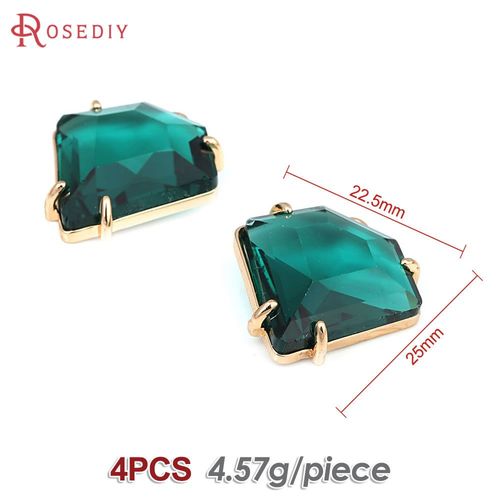Breloques Polygonales En Laiton Et Verre Pour Documents En Or 18 Carats, Bijoux  Bricoler Soi-Mme, Fournitures Excutives, Collier, Boucles D'oreilles, Accessoires Pour Femmes, 4 Pices