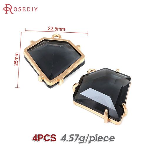 Breloques Polygonales En Laiton Et Verre Pour Documents En Or 18 Carats, Bijoux  Bricoler Soi-Mme, Fournitures Excutives, Collier, Boucles D'oreilles, Accessoires Pour Femmes, 4 Pices