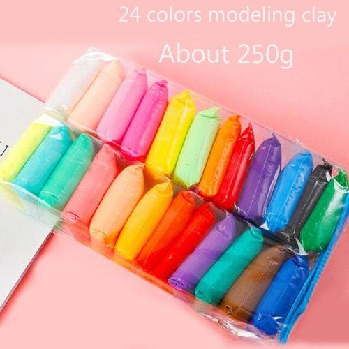 Bricolage Jouer Boues Lumire Pte  Modeler Polymre Argile De Pte  Modeler Jouets Antistress Bb Soins Schage  L'air Coule Modle Outil En Argile - 24 Sacs