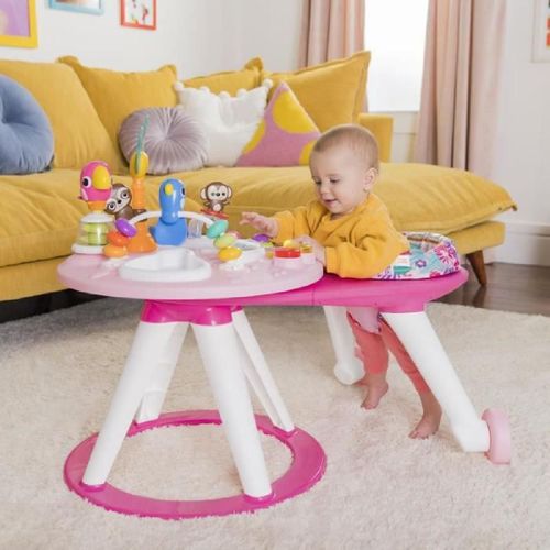 Bright Starts Aire D'veil Around We Go? 2-In-1 Walk-Around Activity Center & Table - Tropic Coral?