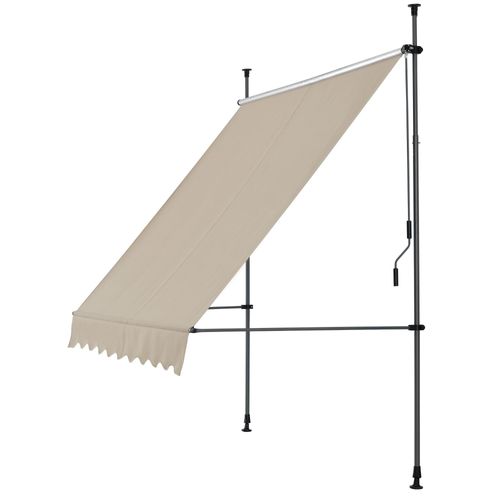 Brise-Soleil Mtal Et Polyester Hauteur Variable 150 X 120 X 200-300 Cm Sable Helloshop26 03_0001103
